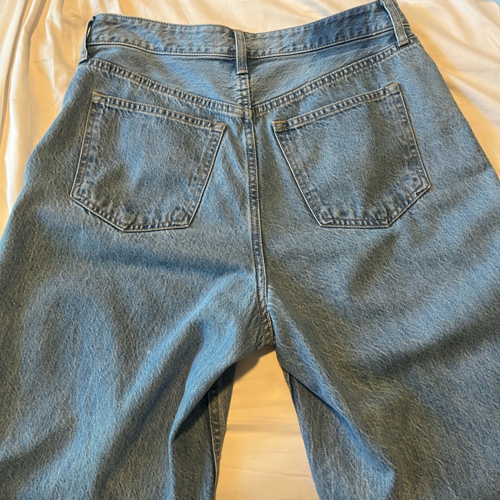 Abercrombie & Fitch High-Rise Wide Leg Light Blue Jeans - Picture 3 of 5